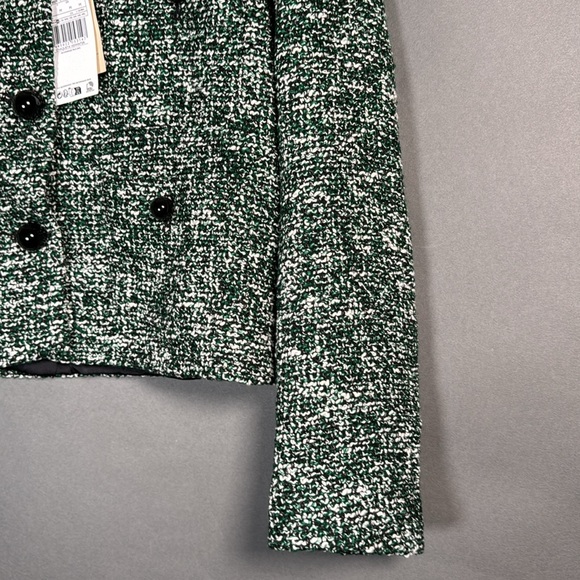 Mango green tweed jacket, women’s Medium, NWT, front pockets. - Picture 6 of 8